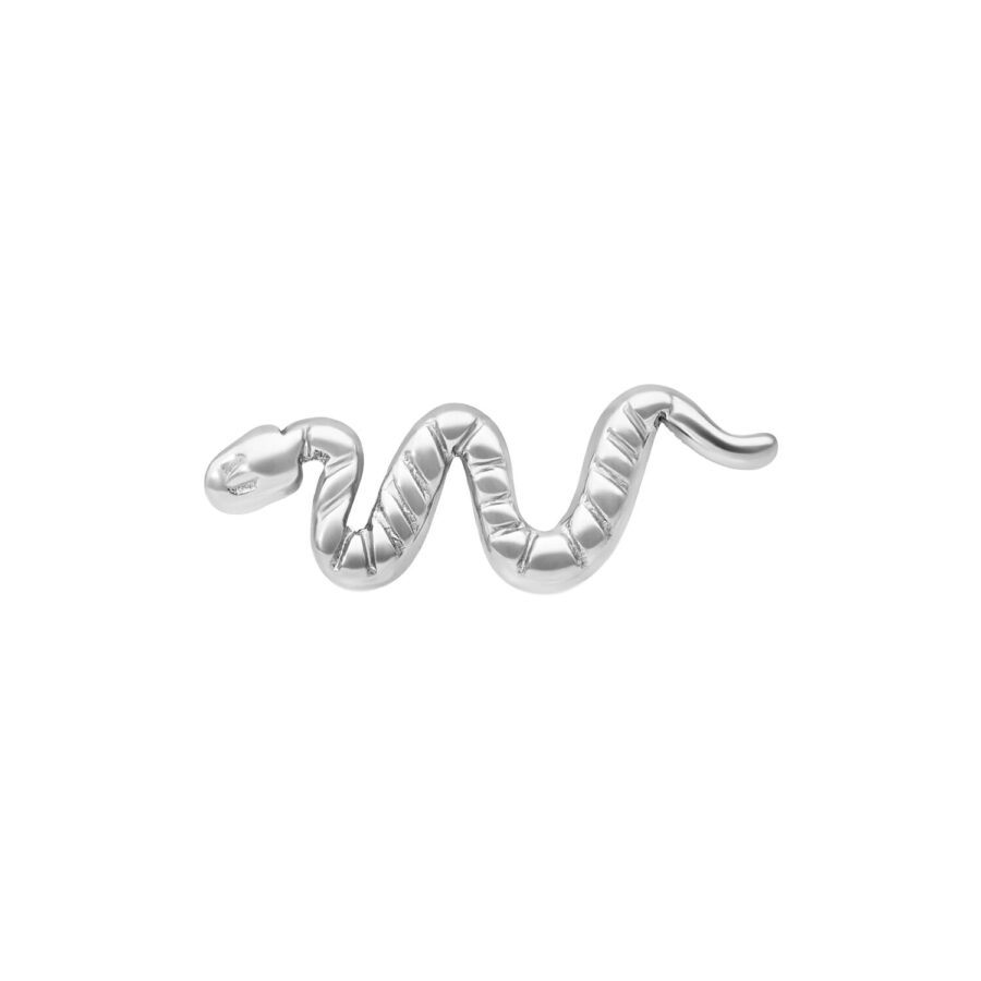 Attacco Snake in argento in titanio su sfondo bianco