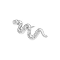 Inserto Snake in Titanio Grado 23 in argento su sfondo bianco