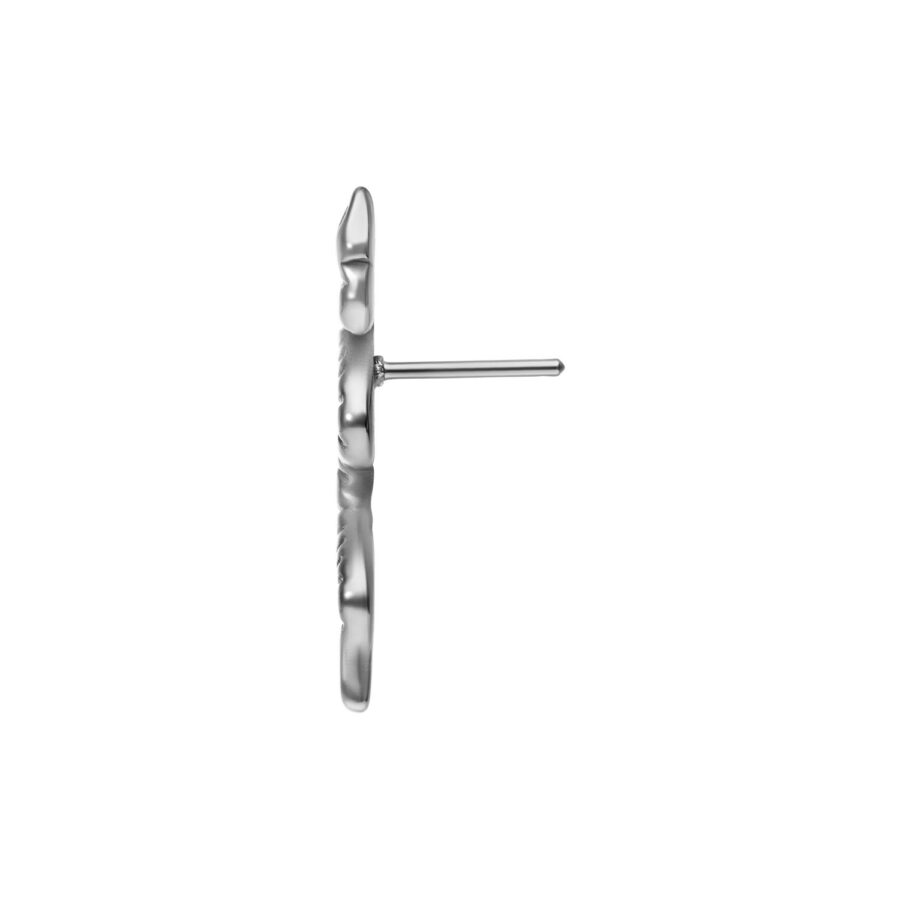 Argento Push Fit Snake Attachment in Titanio Grado 23 su sfondo bianco
