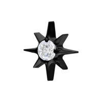Punta Push Fit nera con pietra cristallina, a forma di stella