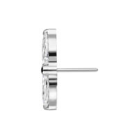 Inserto Lotus di cristallo argento in vista laterale su sfondo bianco