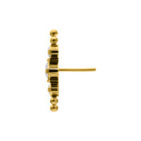Cristallo dorato Push Fit con bolle Accessorio piercing laterale dorato con cristalli chiari su sfondo bianco