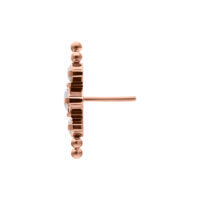 Ciondolo in cristallo Push Fit oro rosa con vista laterale su sfondo bianco