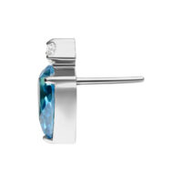 Puntale Push Fit in titanio argento con cristallo turchese