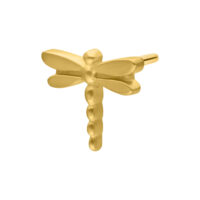 Inserto Libellula Push Fit in Oro in Titanio Inserto libellula in oro in titanio su sfondo bianco