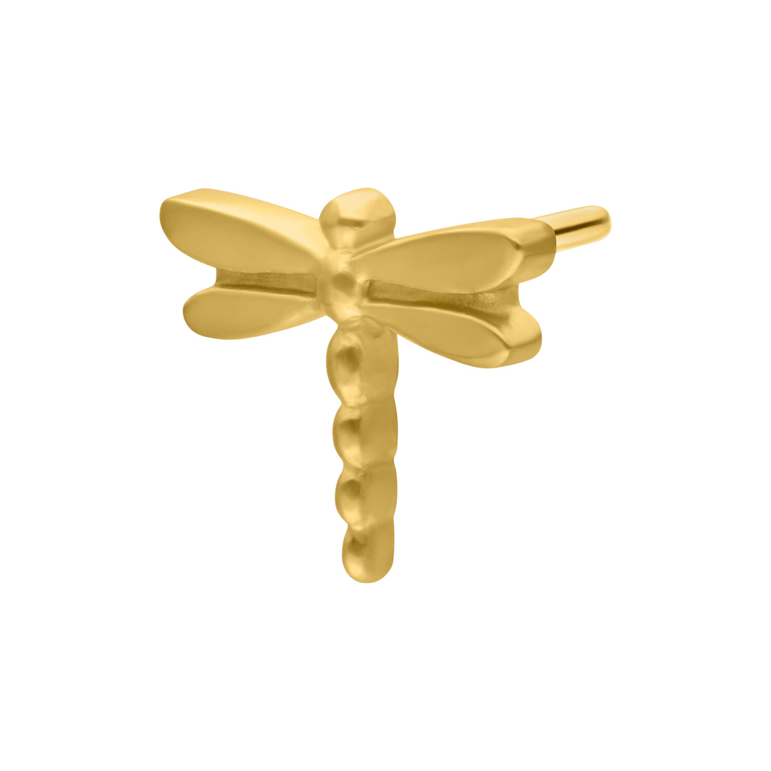 Inserto Libellula Push Fit in Oro in Titanio Inserto libellula in oro in titanio su sfondo bianco