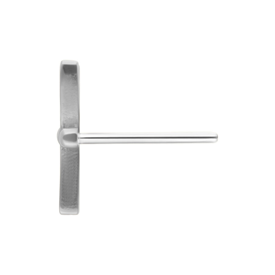 Inserto a pressione con libellula in titanio argento su sfondo bianco