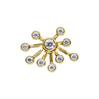 Inserto Push Fit dorato con cristalli chiari Inserto Push Fit dorato con scintillanti cristalli chiari su sfondo bianco
