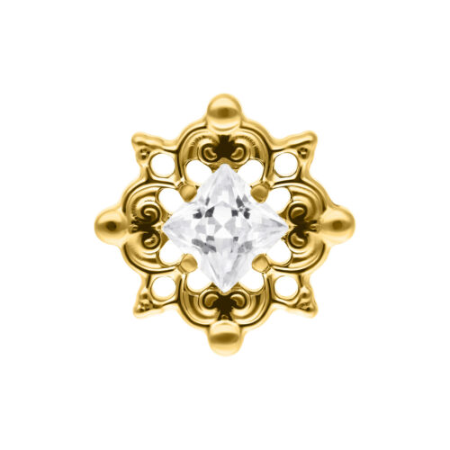 Accessorio in Oro Push Fit in Titanio con cristallo chiaro