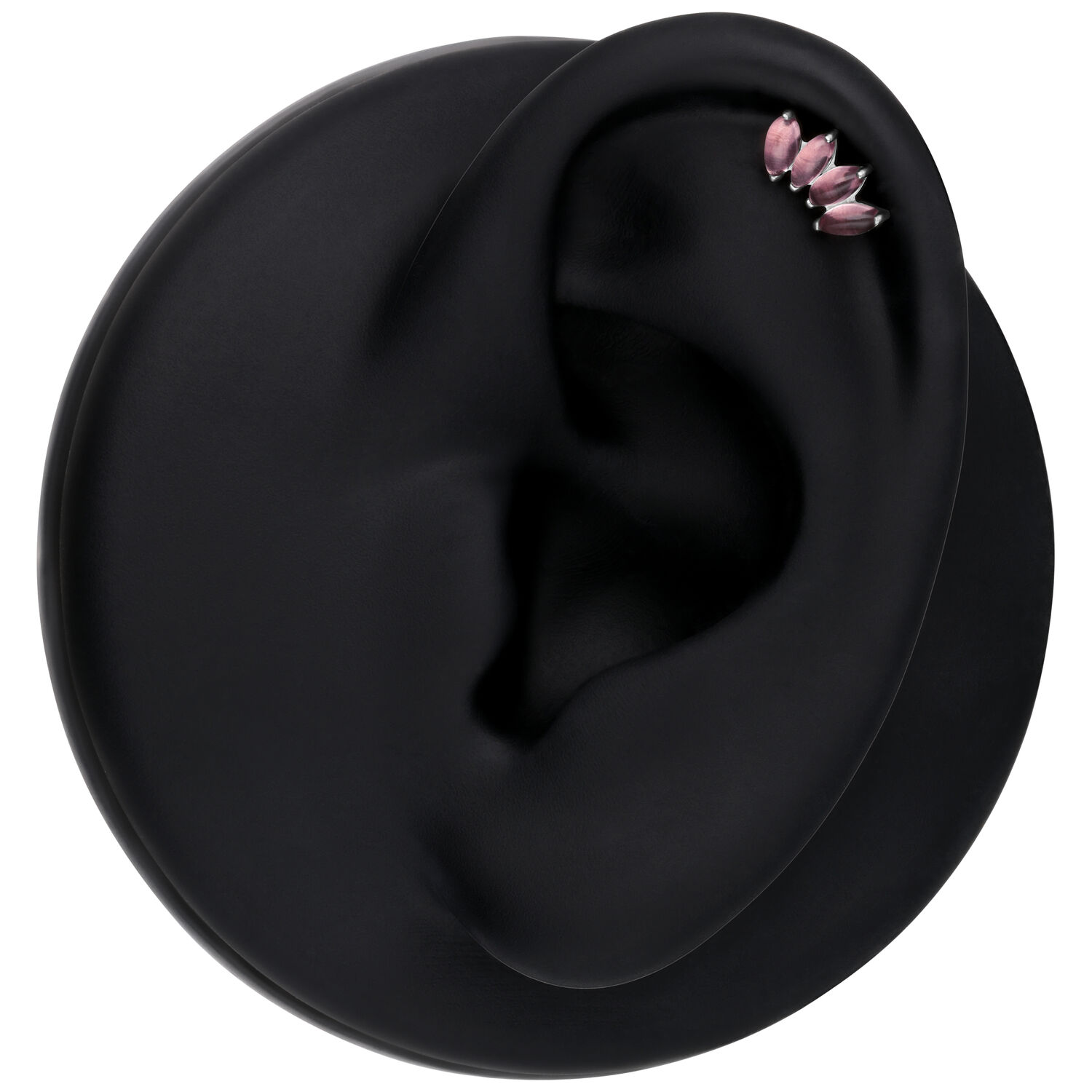 Inserto Push Fit in argento con ametista su sfondo nero