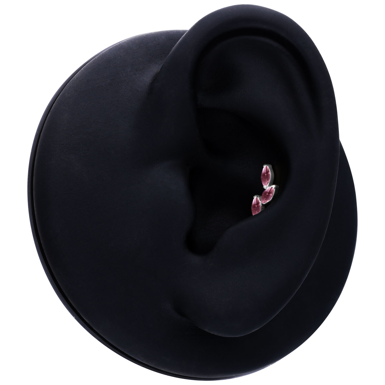 Inserto per piercing in argento con ametista su sfondo nero