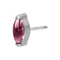 Inserto Push Fit con ametista ovale in montatura argentata
