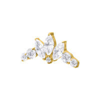 Inserto Tiara in Cristallo Oro Push Fit Inserto tiara dorato con cristalli chiari su sfondo bianco