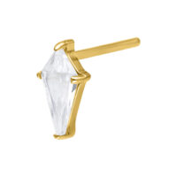Inserto Push Fit dorato con cristallo chiaro su sfondo bianco