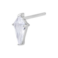 Attacco Push Fit Argento con cristallo chiaro su sfondo bianco