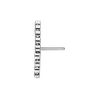 Inserto in titanio argentato con design Push Fit su sfondo bianco