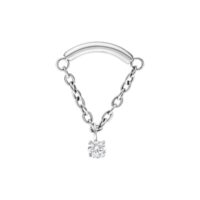 Attacco Helix in argento con design a catena e pendente di cristallo