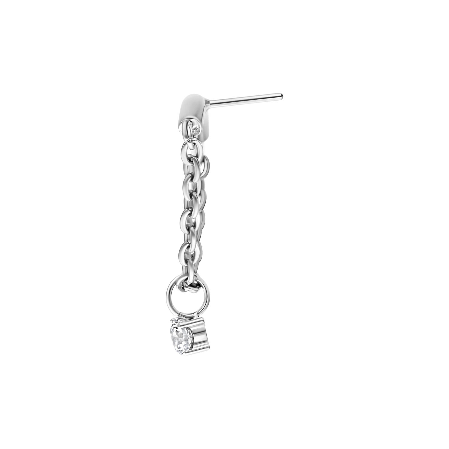 Inserto Push Fit Helix argento con cristallo chiaro e struttura a catena