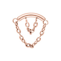 Helix in oro rosa con doppia catena su sfondo bianco