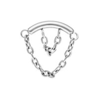 Argento Double Chain Helix Accessorio con catene su sfondo bianco