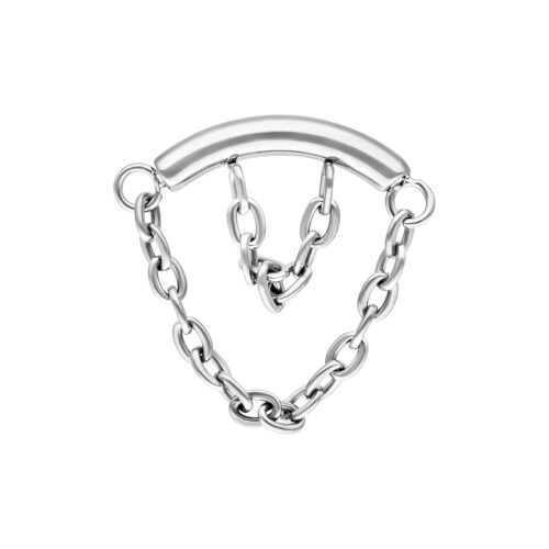 Argento Double Chain Helix Accessorio con catene su sfondo bianco