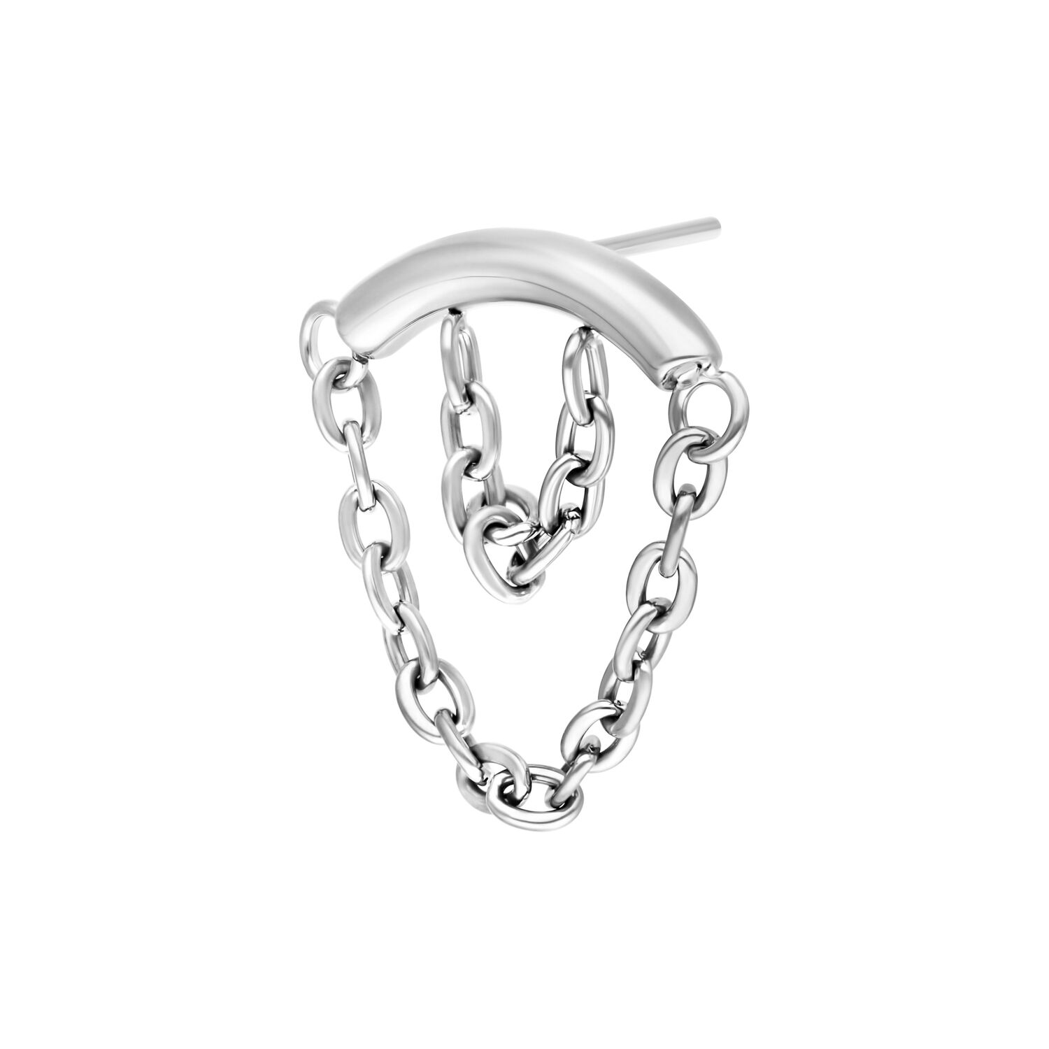 Accessorio Helix Argento con catena doppia su sfondo bianco