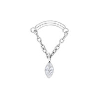 Inserto Helix argento con design triangolare cristallino su sfondo bianco