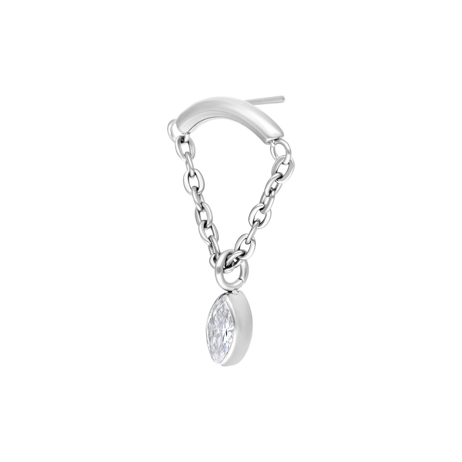 Accessorio Helix Argento con cristallo chiaro a forma di triangolo