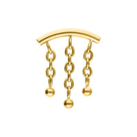 Adattatore Helix dorato Push Fit con 3 catene pendenti su sfondo bianco