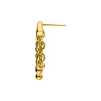 Accessorio Helix dorato con catena a bolle su sfondo bianco