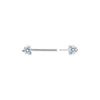 Candy Barbell argento, titanio, lunghezza 12 mm, cristallo chiaro