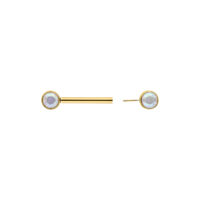 Barbell Muse dorato con cristallo Aurora Boreale su sfondo bianco
