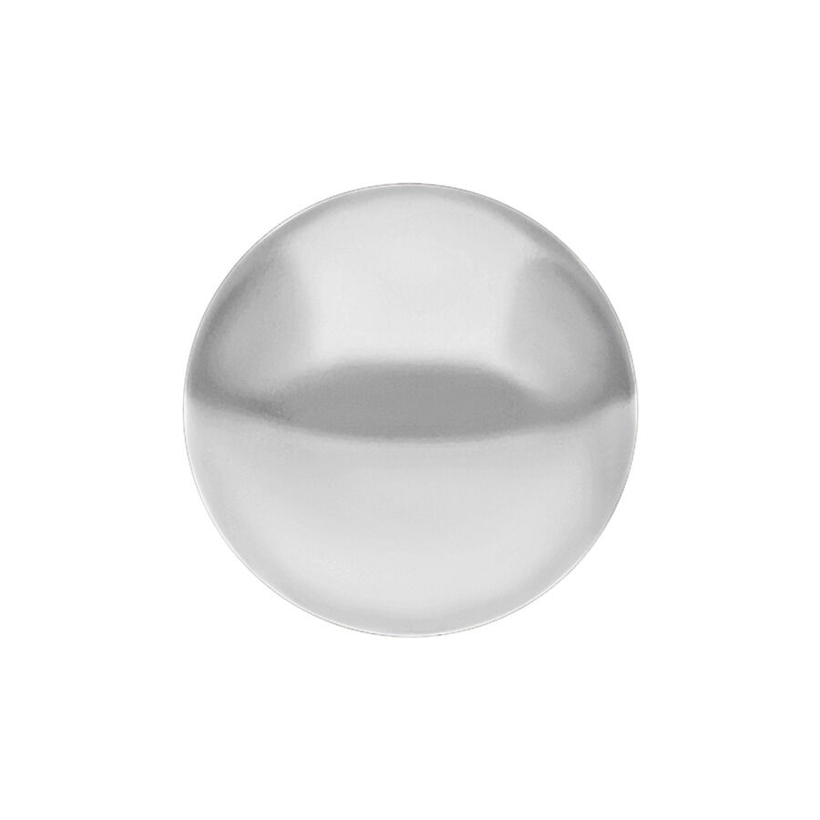 Sfera filettata in titanio argentata su sfondo bianco