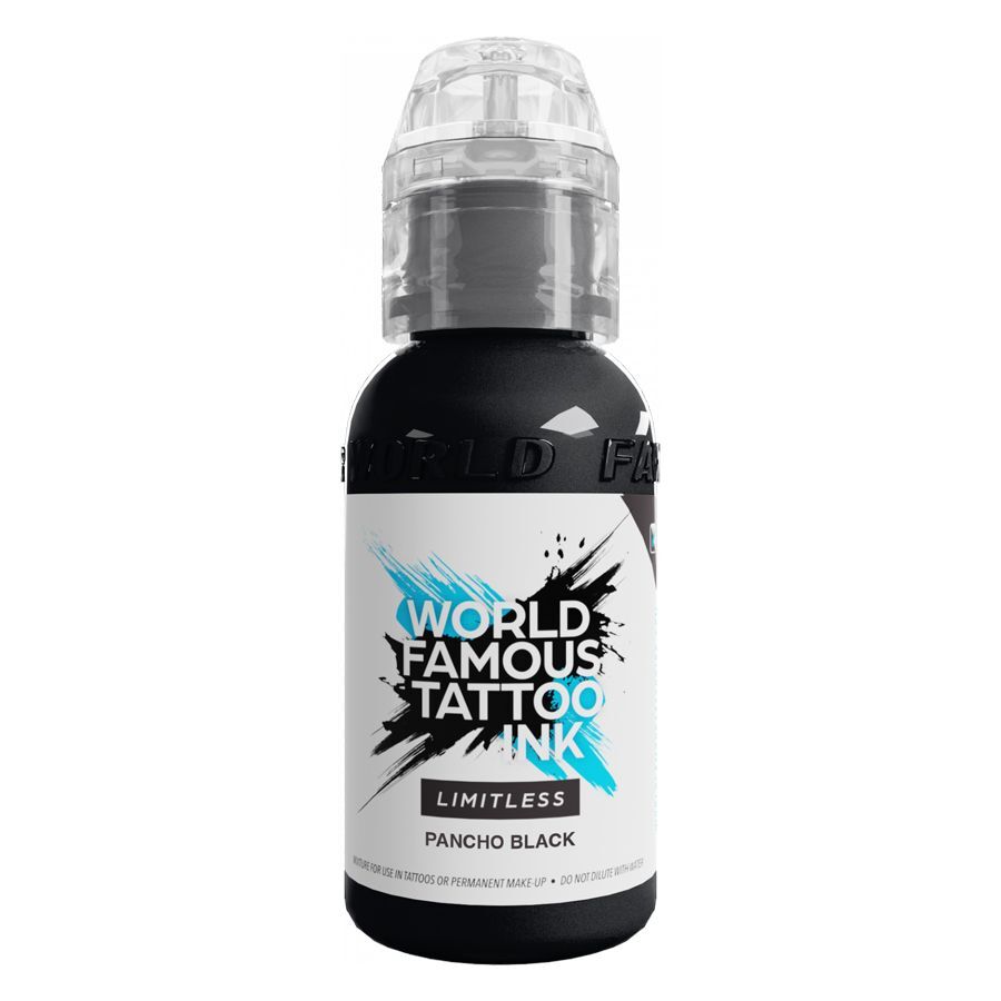 World Famous Ink Pancho Black Inchiostro per Tatuaggi Inchiostro nero per tatuaggi di World Famous Ink, flacone da 30 ml