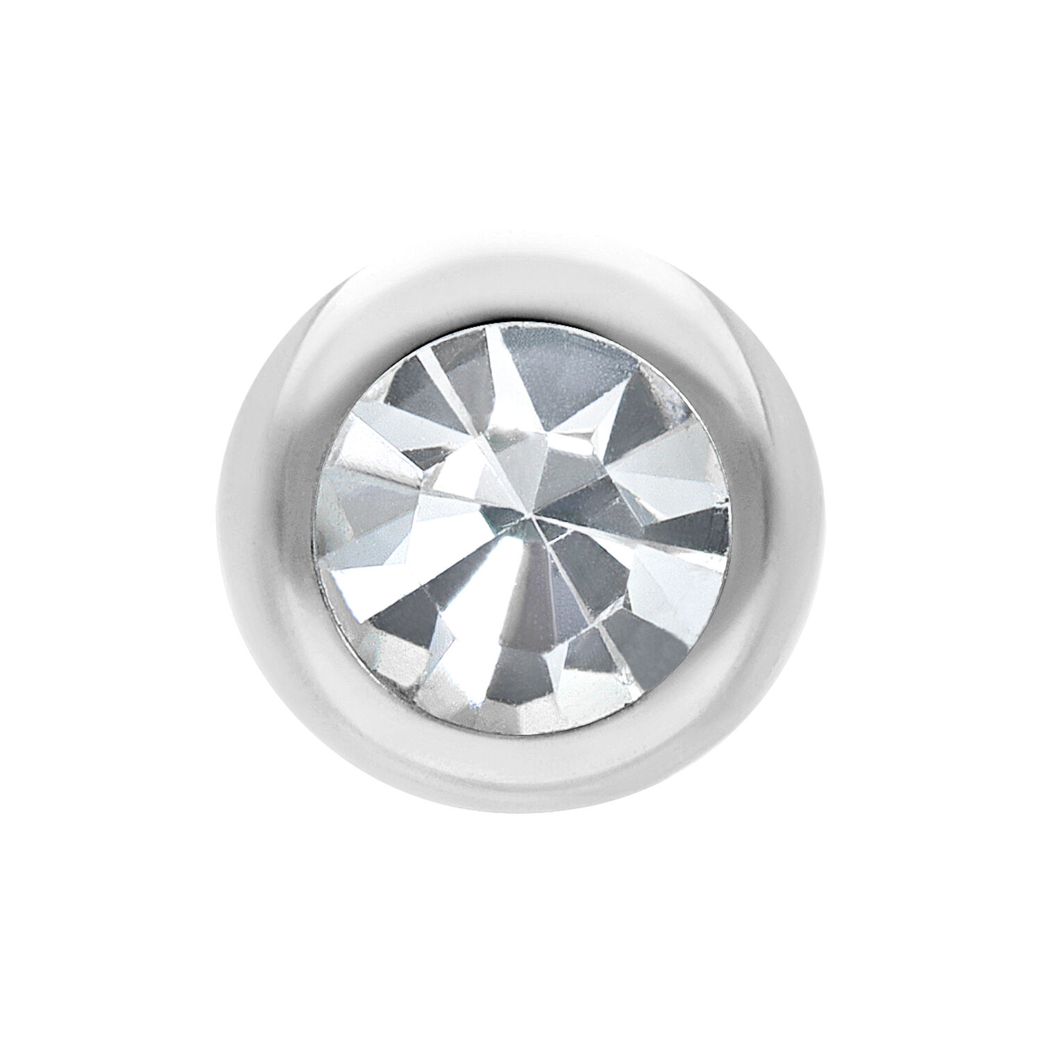 Sfera in titanio cristallina per piercing di 3,0 mm di dimensione e 1,2 mm di spessore