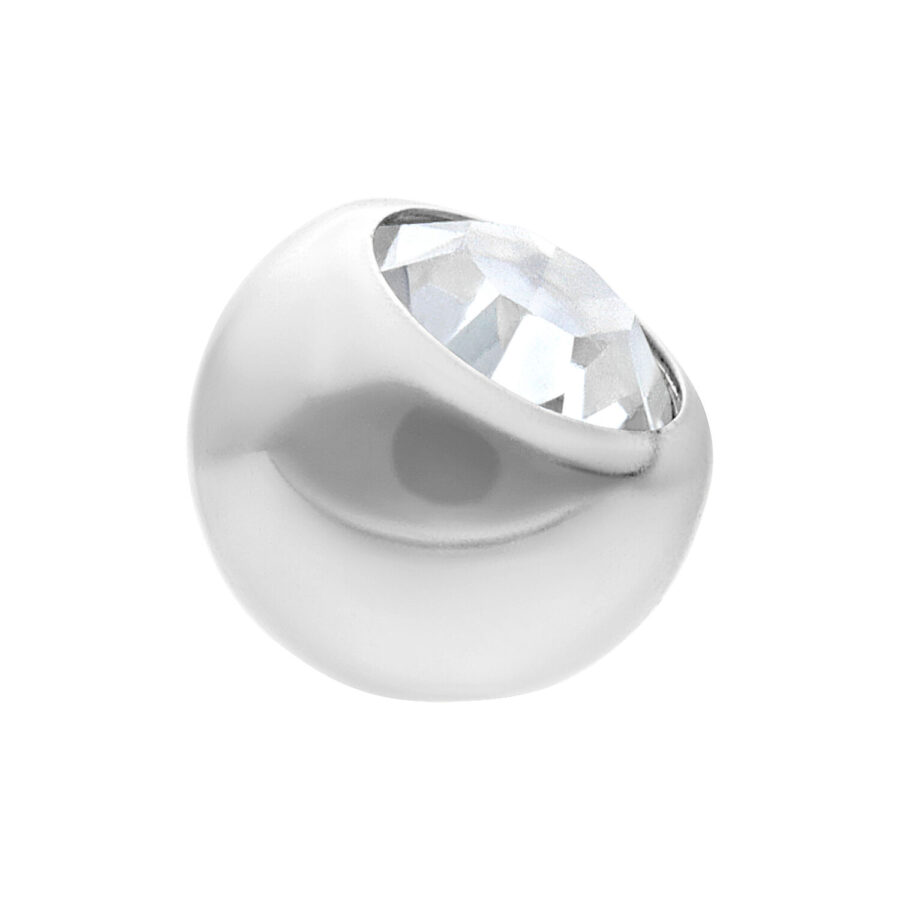 Sfera di titanio bianca con cristallo chiaro, dimensione 3,0 mm