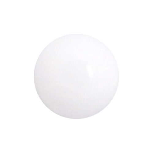 Sfera rotonda in acrilico bianca su sfondo neutro