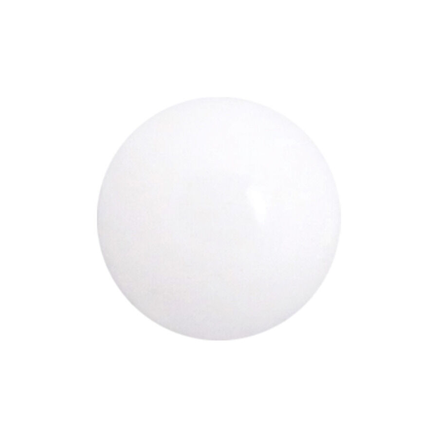 Sfera rotonda in acrilico bianca su sfondo neutro