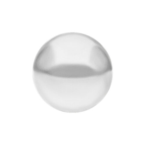 Sfera lucida in oro bianco su sfondo bianco