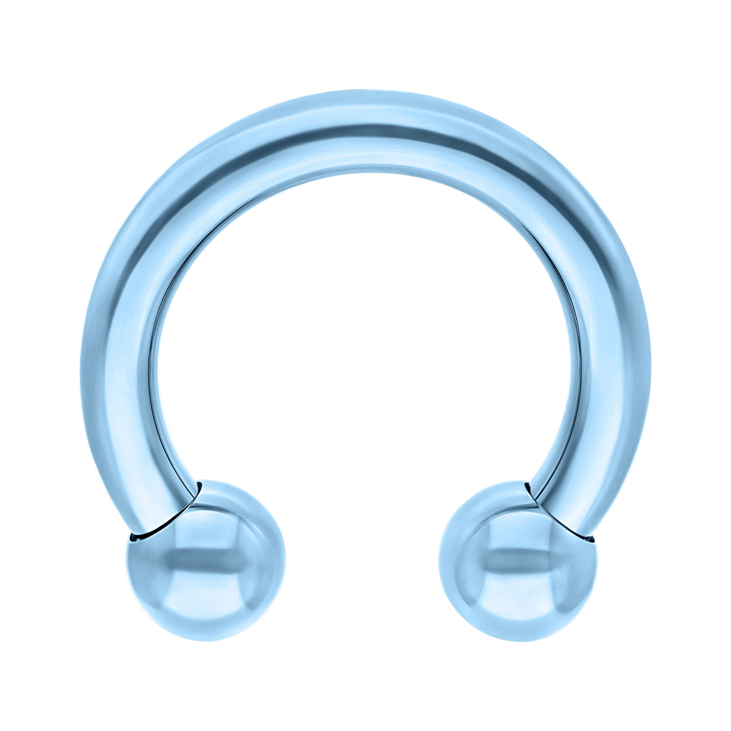 Barbell Circolare azzurro chiaro in titanio su sfondo bianco