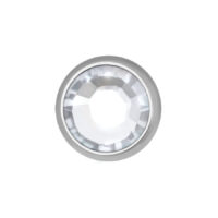 Accessorio in titanio argentato con pietra cristallina, dimensione 3,2 mm