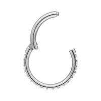 Clicker color argento con cristalli chiari, 6,0 mm di diametro interno