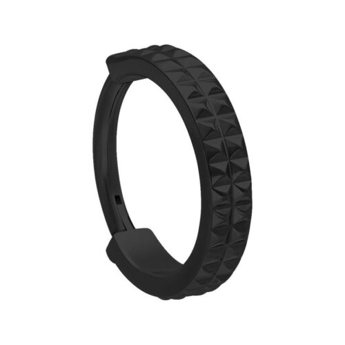 Clicker Rivet nero in titanio con diametro di 12mm su sfondo bianco