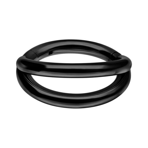 Clicker a Doppia Fila Nero 1,2 mm di spessore, 7,0 mm di diametro interno, su sfondo bianco