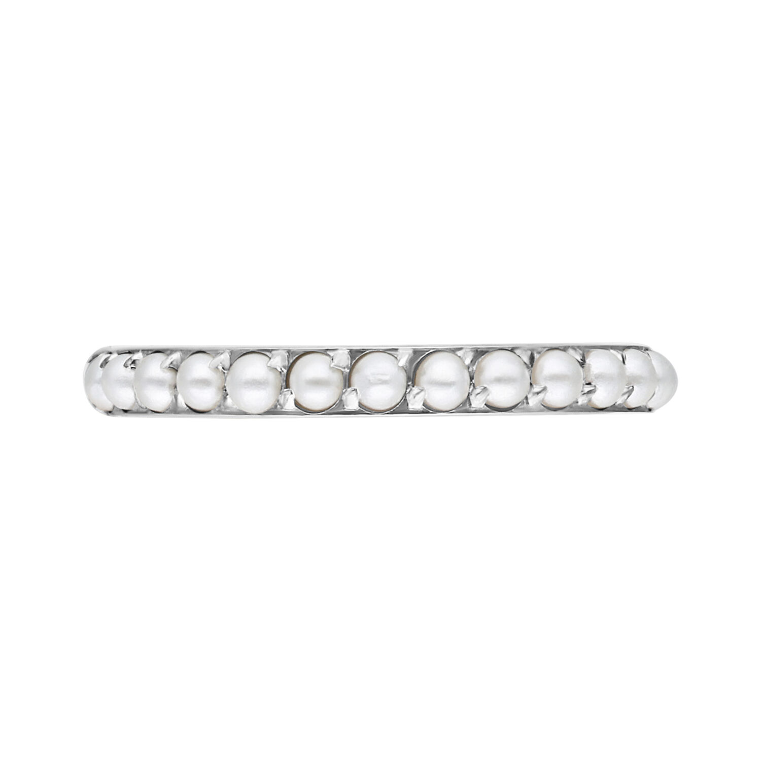 Pearl Clicker Piercing in argento con diametro interno di 6.0 mm su sfondo bianco