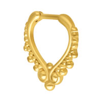 Clicker per setto nasale in oro acciaio chirurgico 316L su sfondo bianco
