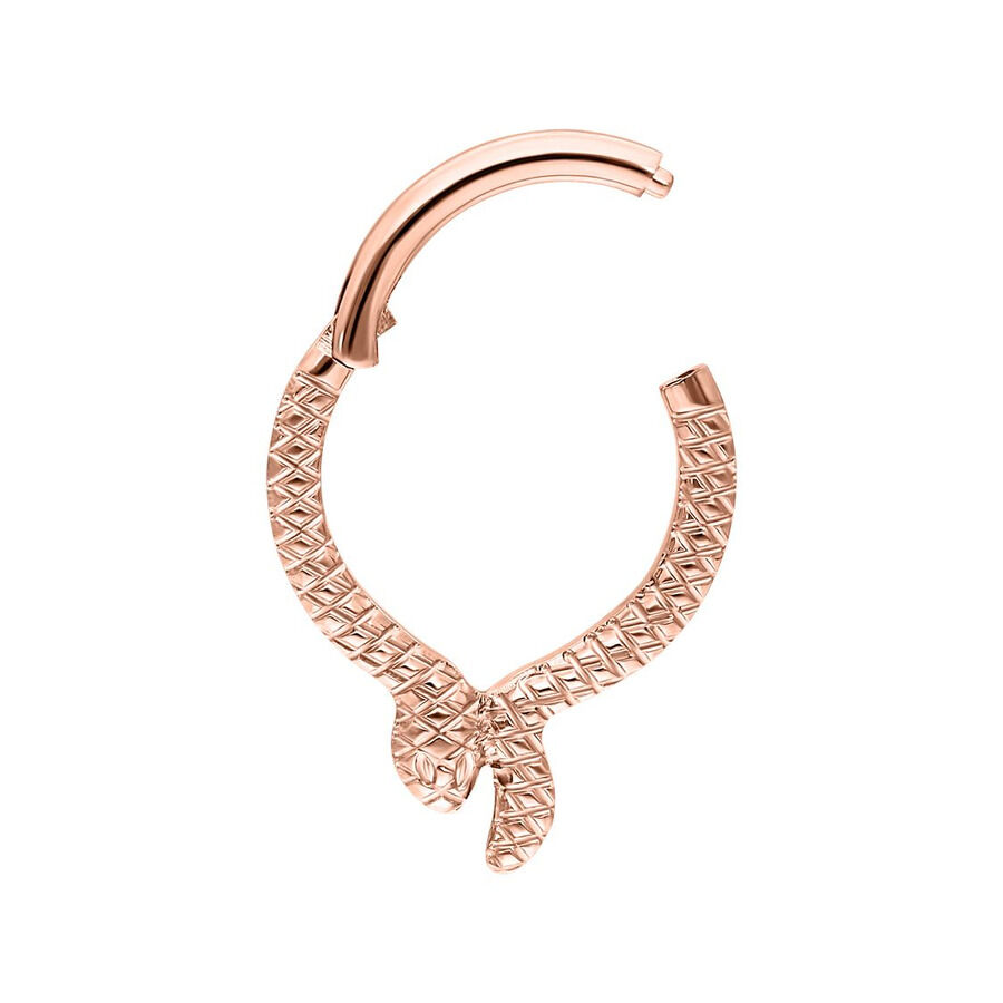 Serpentes Clicker in oro rosa titanio su sfondo bianco
