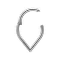 Teardrop Clicker in titanio argento su sfondo bianco