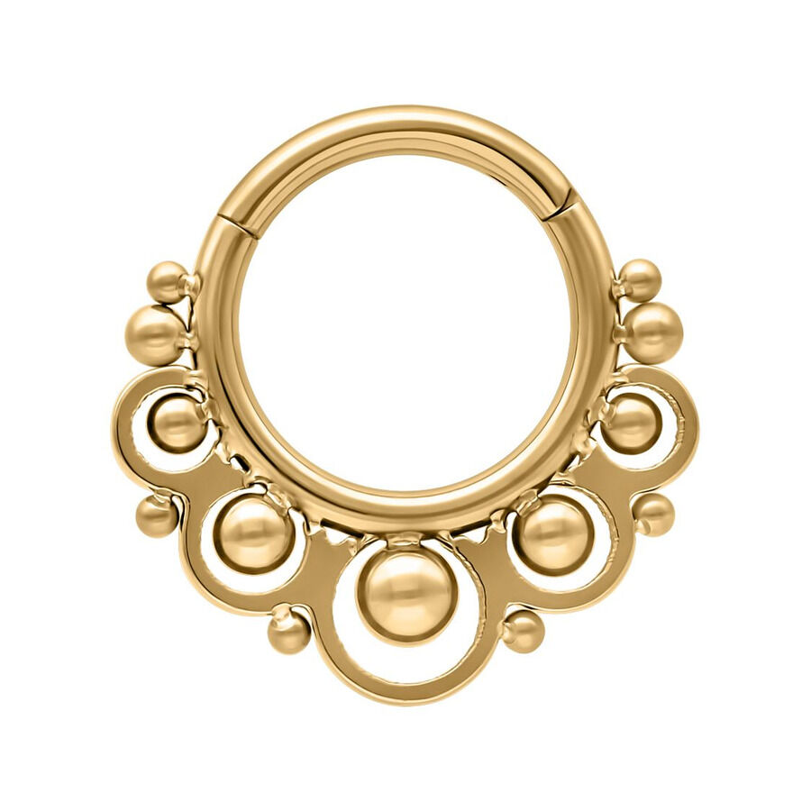 Temple Clicker Piercing in Oro 1,2mm Piercing Temple Clicker dorato con sfere, spessore 1,2mm, diametro interno 8mm