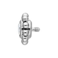 Fiore di Cristallo in Titanio color argento con sfera da 2.5 mm